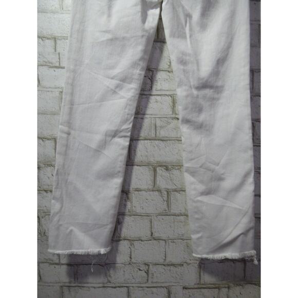 $168 Anthropologie Edwin Bree Destructed Jeans in Optic White 25 NEW - Picture 11 of 12